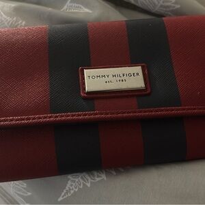 Tommy Hilfiger Striped Wallet in Red and Black
